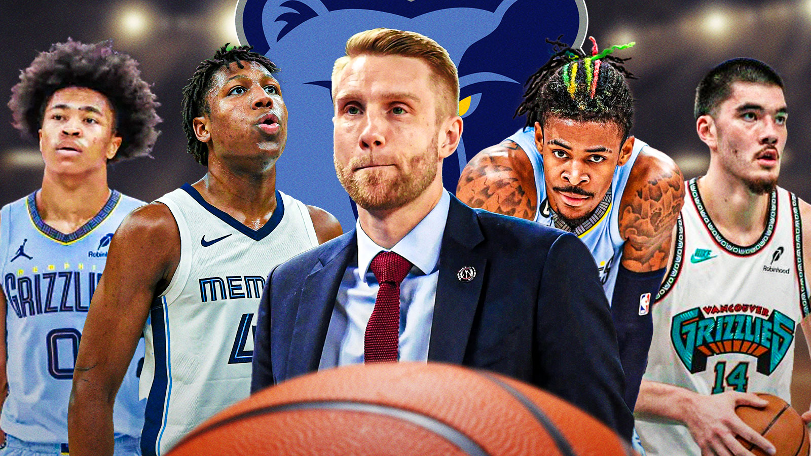 Tuomas Iisalo, Ja Morant, Zach Edey, GG Jackson, Jaylen Wells, Grizzlies logo