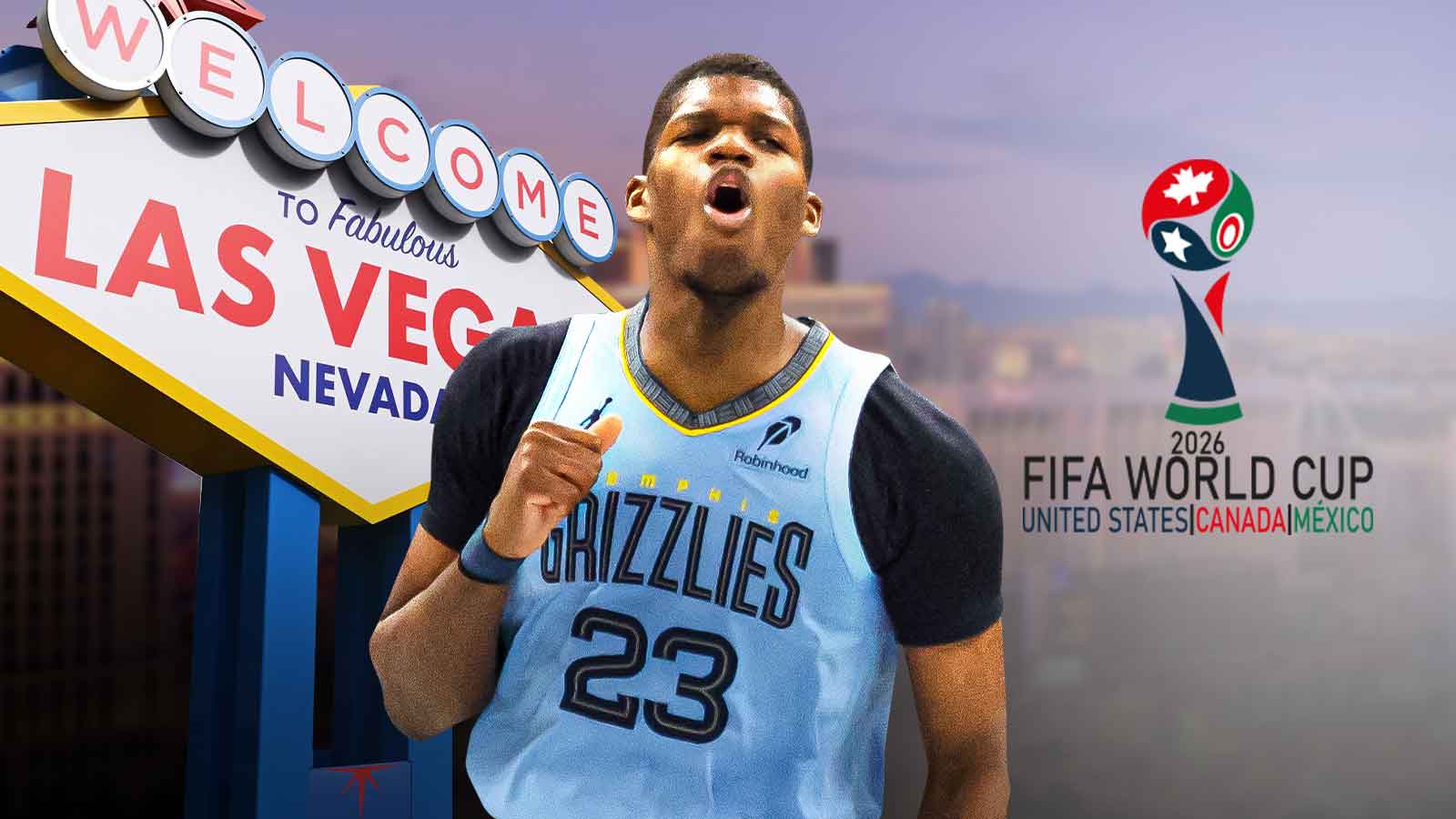Grizzlies rookie Cedric Coward, FIFA 2026 World Cup logo, Las Vegas NBA expansion sign